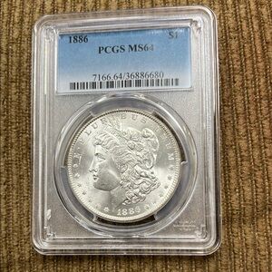 1886 Morgan Silver Dollar PCGS MS64